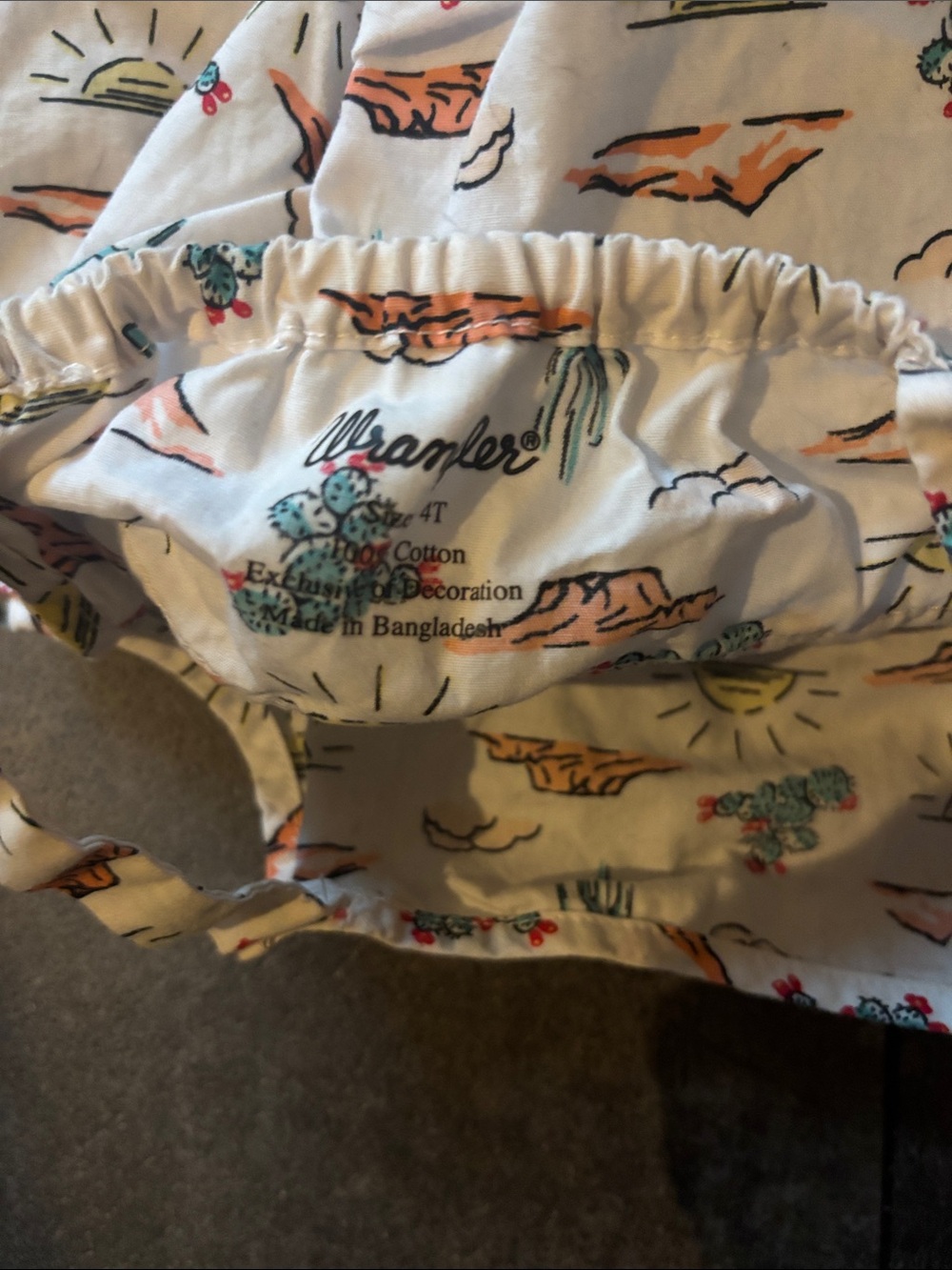 White Tiered wrangler tank  with Desert Print 4t - Picture 3 of 3
